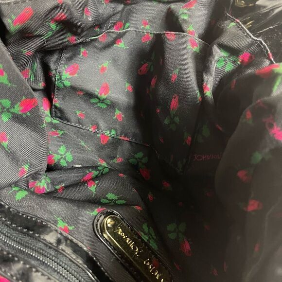 Betsey Johnson Fabric sequins leopard print orange,hot pink & black shoulder bag - Picture 12 of 12